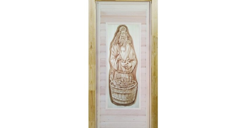 Дверь банная с резьбой 3D