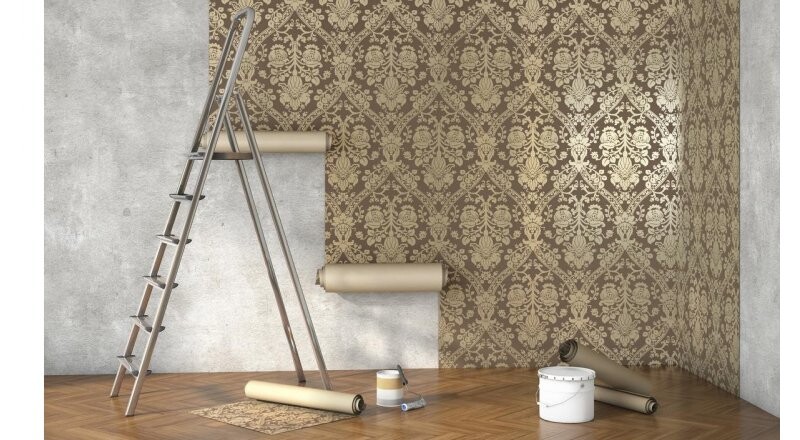 Поклейка стен обоями