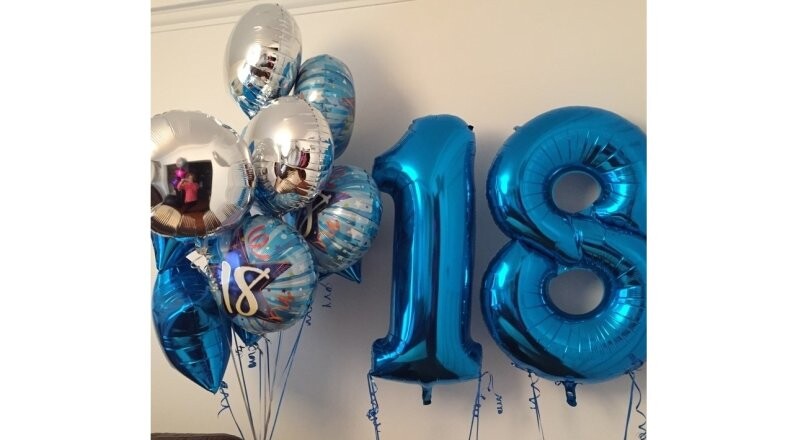 Шары и цифры фольгированные «Супер комбо»