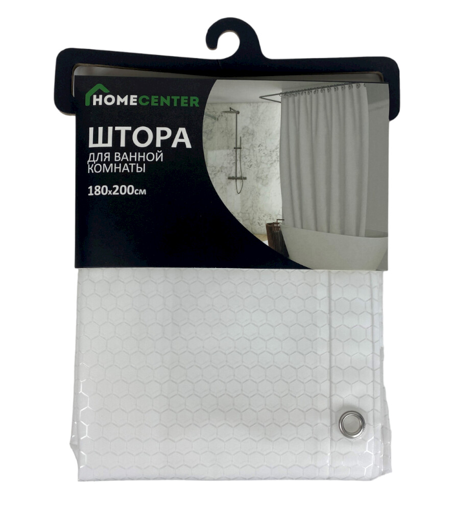 Штора для ванной комнаты ПВХ «Соты»