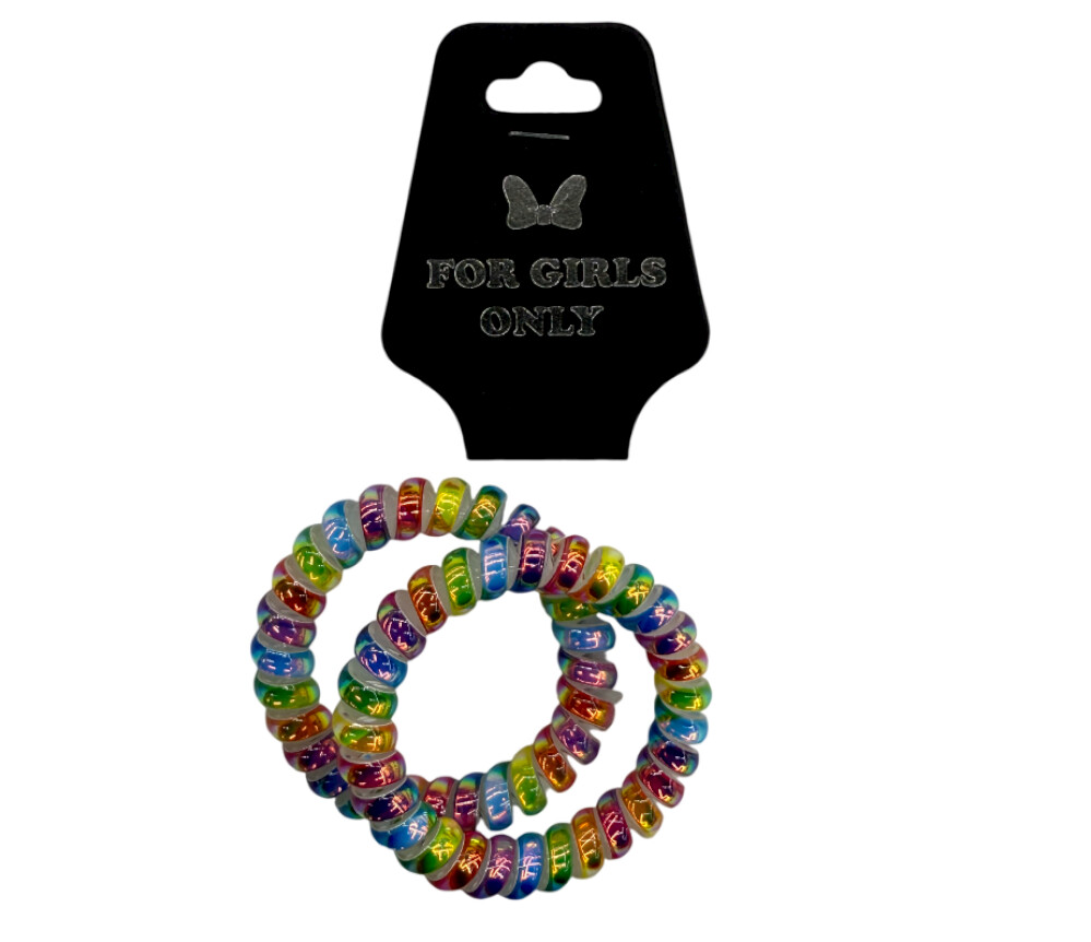 Резинка для волос «Спираль - Радужная»