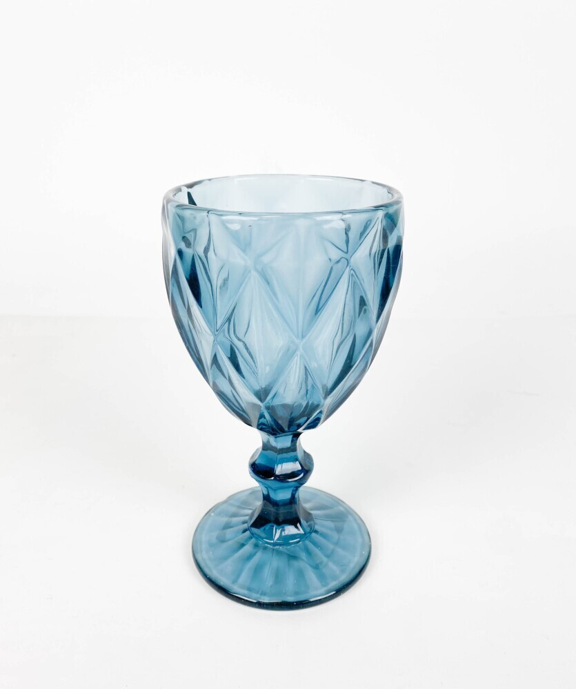 Фужер для вина 240мл стекло  Синие грани