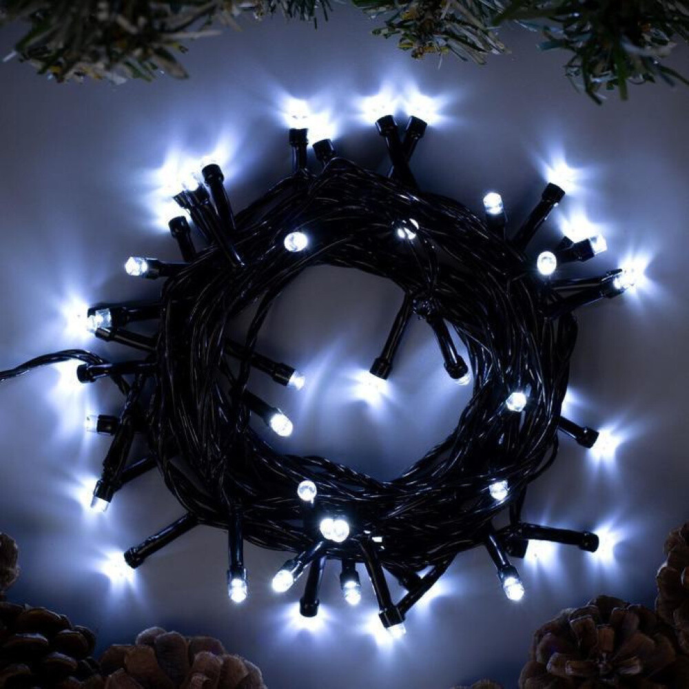 Гирлянда улич.  Нить  200 LED, 20м, черн. пр-д, УМС-вилка, б/прогр. IP44, холод. белый
