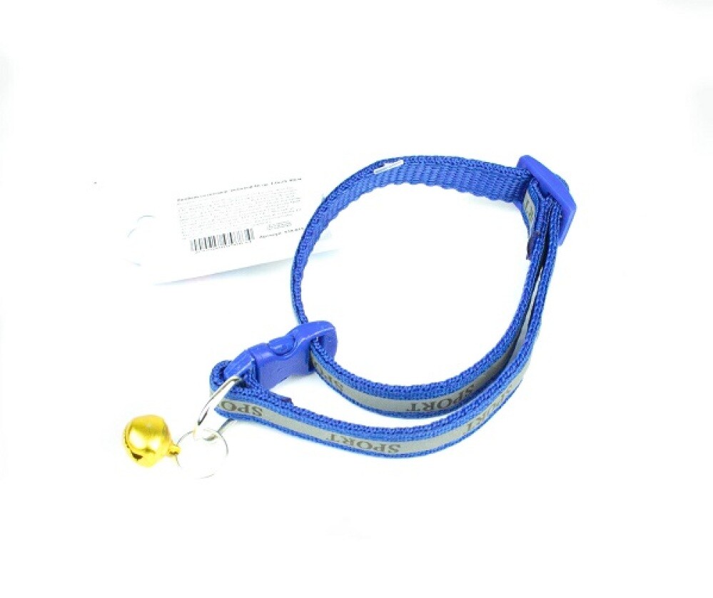 Ошейник текстиль светоотраж. элемент 1х25-40см ассорт.