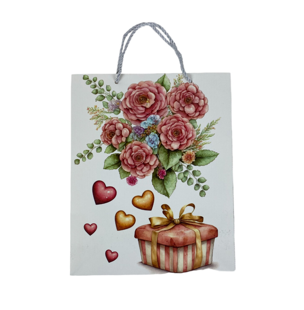 Пакет подарочный бум. 26х32х10см  Розы и пионы  ассорт. Starlight