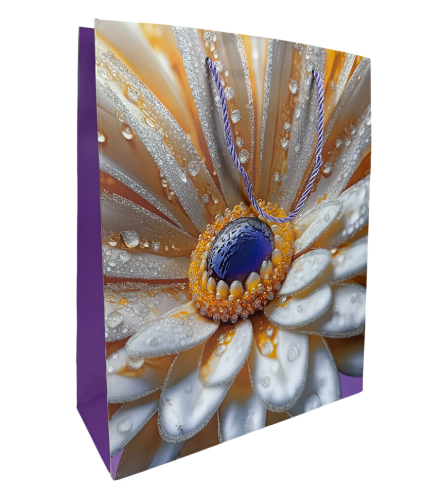 Пакет подарочный бум. 26х32х10см  Цветок  ассорт.