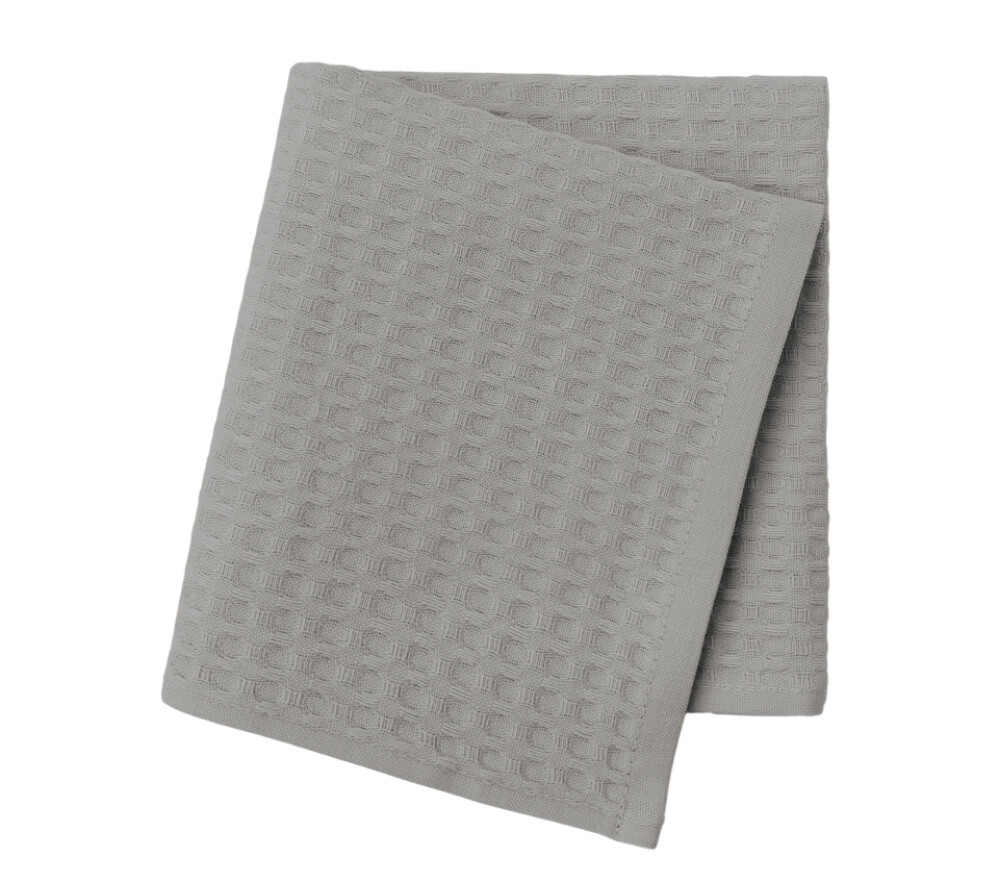 Полотенце вафельное 35х60см 220гр/кв.м (уп. 2шт) темно-серое Доляна