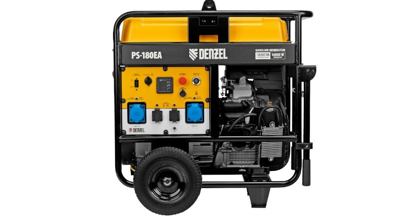 Генератор бензиновый PS-180EA, 18 кВт,230 В, 65л, разъём ATS,эл.старт Denzel