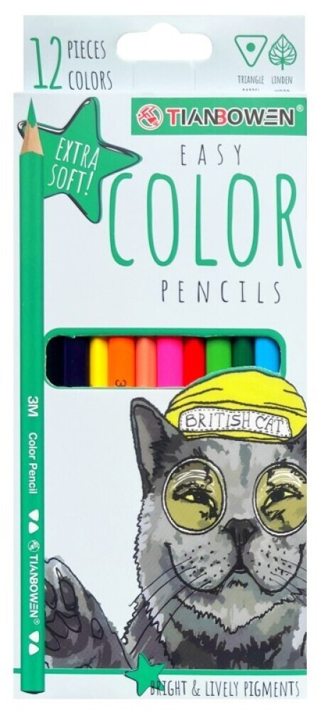 Карандаши 12цв трехгран. дерев.  Color