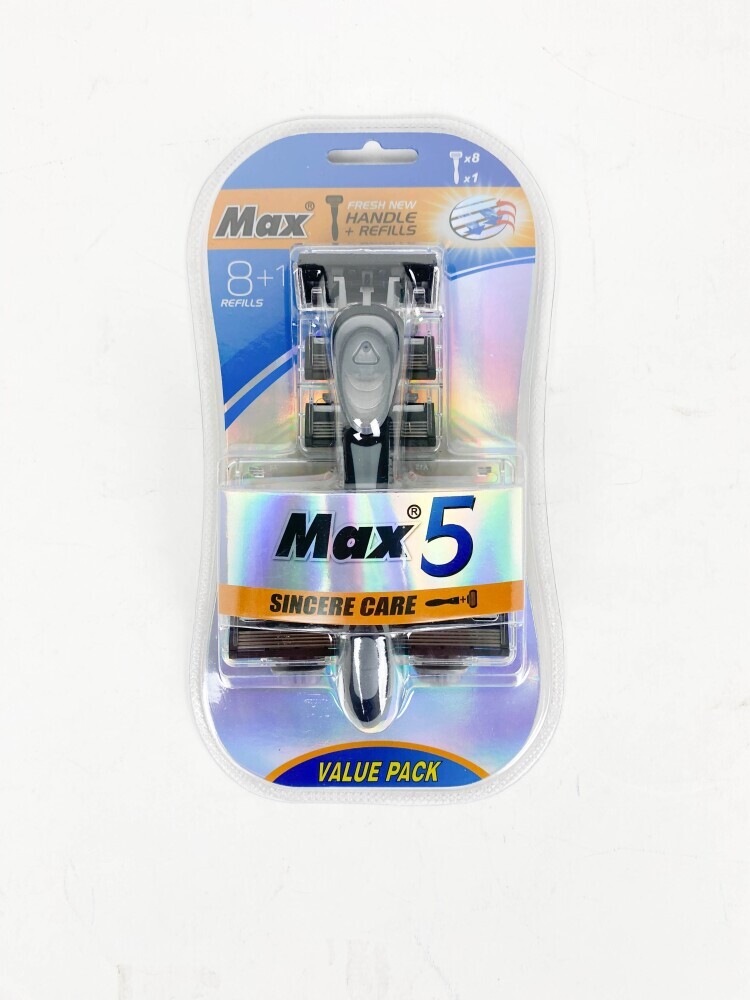 Станок для бритья муж. пласт. 5 лезвий   8 сменных кассет MAX